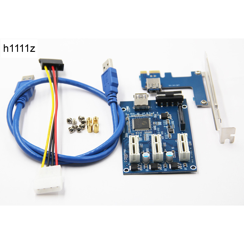 Riser Card PCI Express PCI E 1X Slot Riser Card PCI-E 1 to 3 Expansion Adapter 2 Layer PCB Board +
