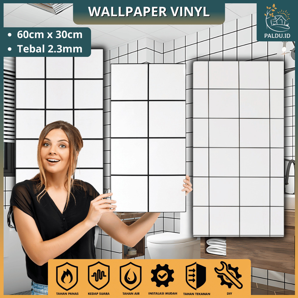 Paldu ID - WALLPAPER 3D VINYL GRANIT MARBLE BATU BATA Ukuran 30cm x 60cm / STICKER 3D VINYL GRANIT M