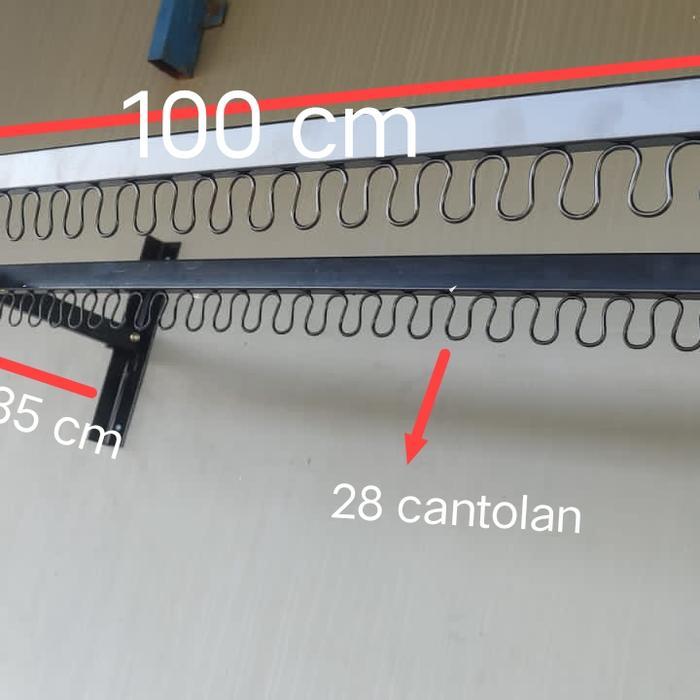 Jemuran lipat dinding 100cm besi