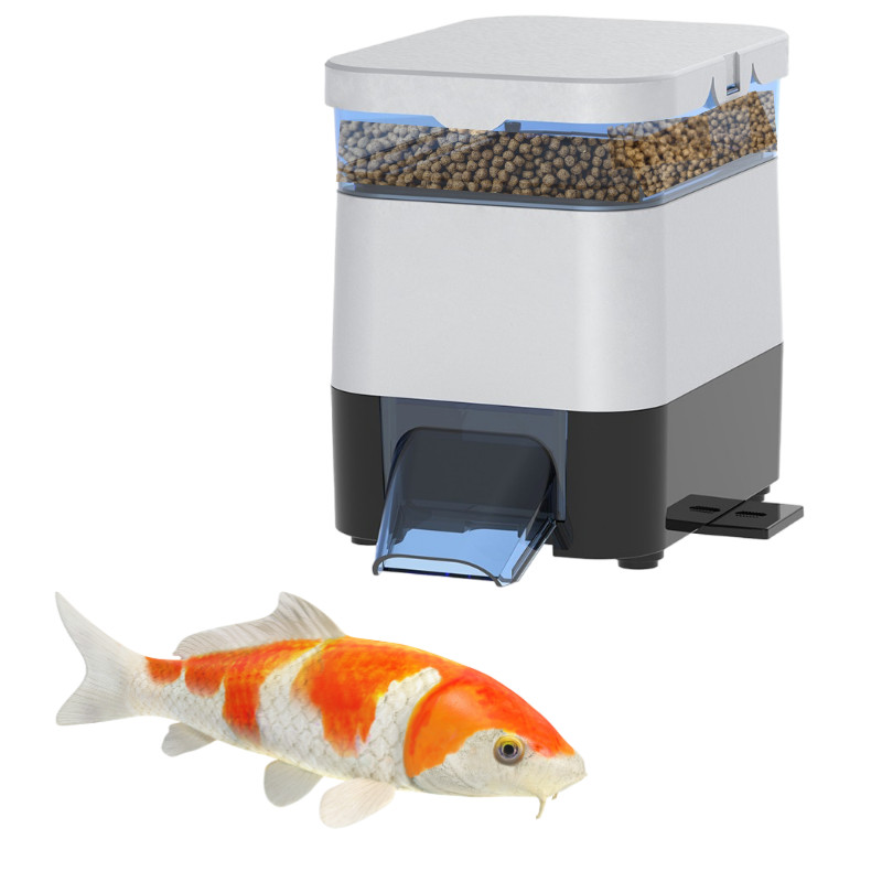 Automatic Fish Feeder EV615CS Solar Small Timing Mobile Remote Control Fish Feeder Automatic Fish Fe