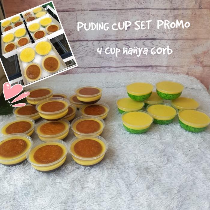 Pudding Cup Set Isi 4 Cup (2 Cup Puding Regal & 2 Cup Puding Lumut) Terbaru