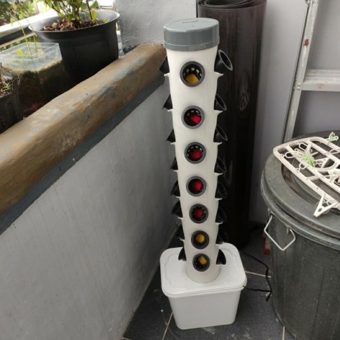 hidroponik tower vertikultur 1 meter 30 lubang pipa 4 inch
