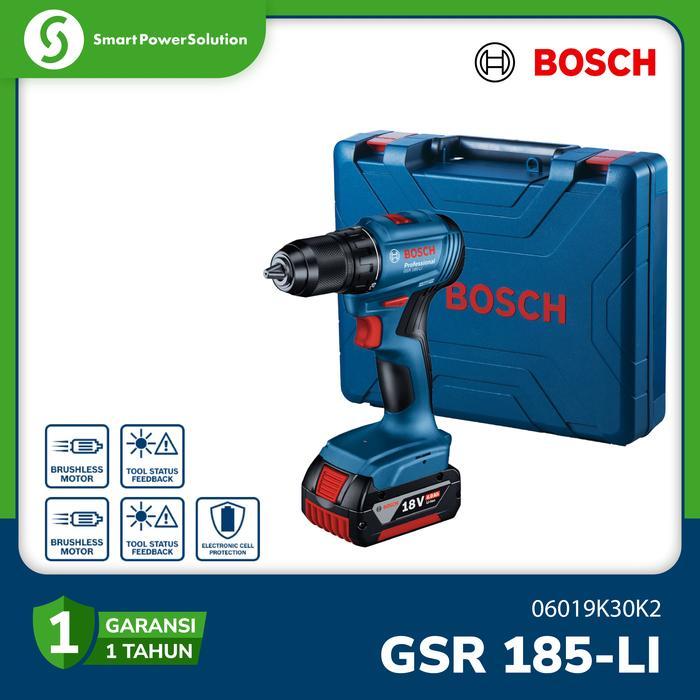 Mesin Bor Obeng Baterai 18Volt GSR 185 Li Brushless Drill Driver