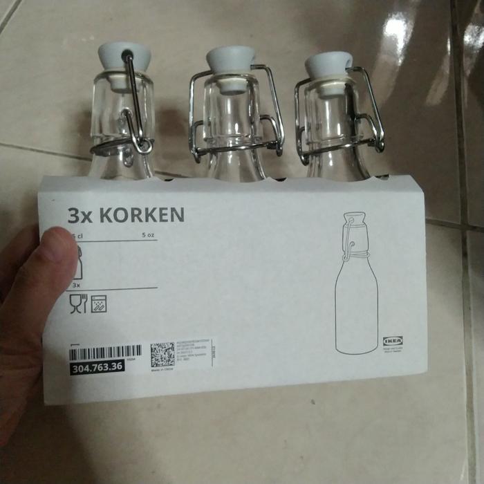 Ada Stok Botol kaca bening tebal 3pc 150ml jus madu kombucha bottle swing bottle anti tumpah