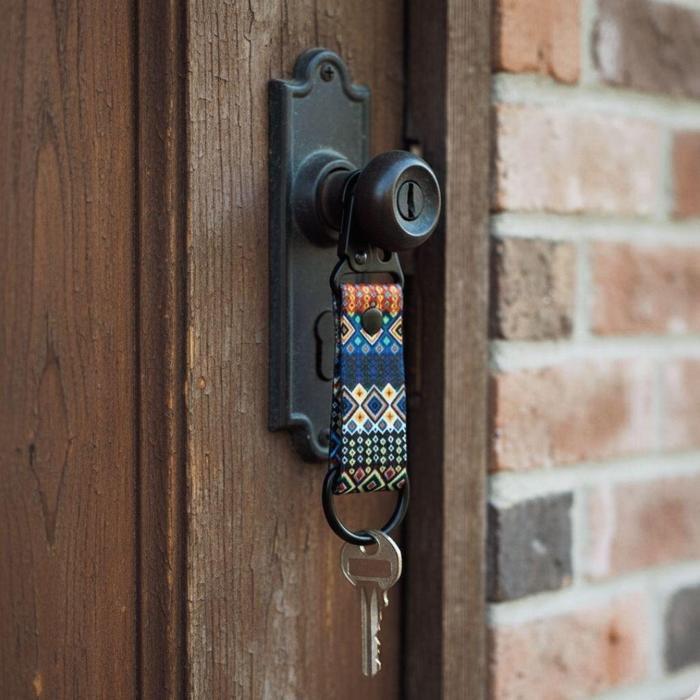 Murazhshop - Gantungan Kunci Ganci Keychan Carabiner Kain Motif Tribal Etnik