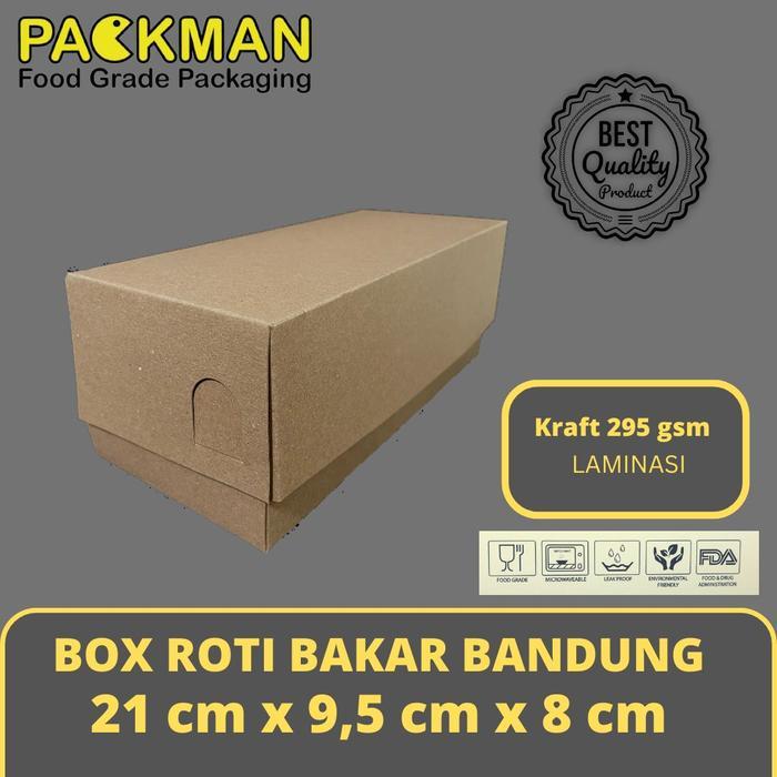 (10pcs) DUS ROTI BAKAR BANDUNG LAMINASI / BOX ROTI BAKAR / KOTAK KUE BROWNIS / DONUT BOMBOLONI -