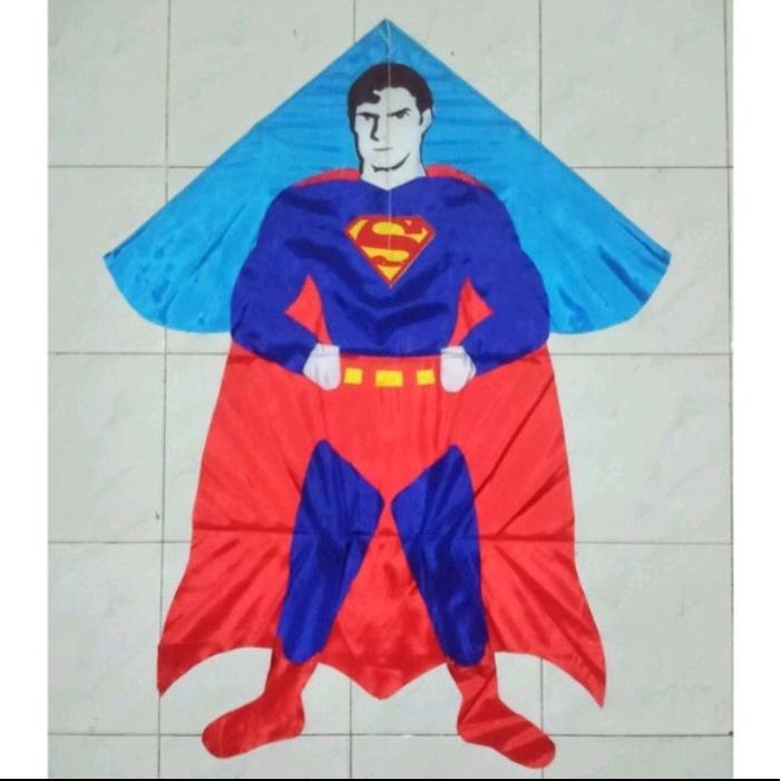 Layang Layang Karakter Superhero Superman Layangan Kain Keren