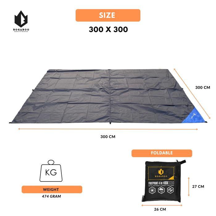 FOOTPRINT ULTRALIGHT BOGABOO 3X3 M 4 IN 1 ANTI AIR