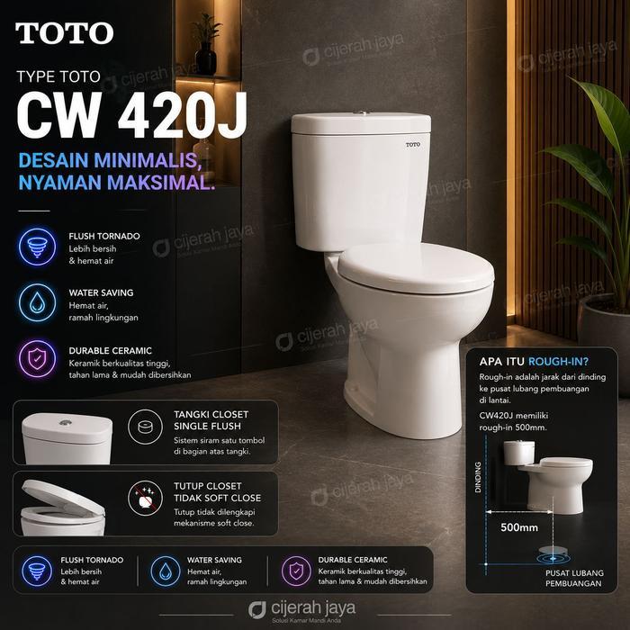 KLOSET DUDUK TOTO CW420J+SW420JP+TC505 / MONOBLOK TOTO CW 420 J CW 420 - 420 BODY AJA