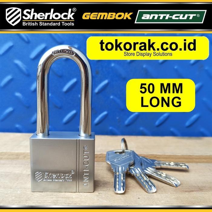 SHERLOCK GEMBOK RUMAH ANTI CUT 50MM PANJANG SHERLOCK GEMBOK PAGAR SHERLOCK COMP KEY