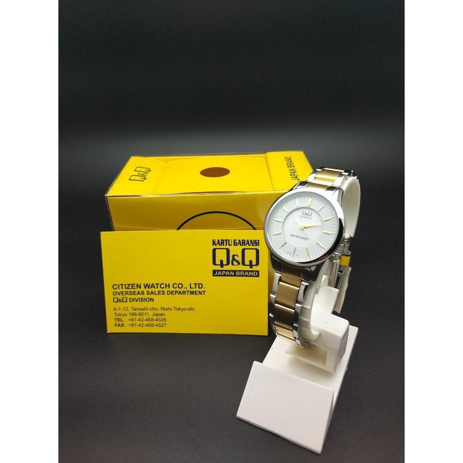 Q&Q QnQ QQ Analog Jam Tangan Rantai Gold Kombinasi Q949J401Y