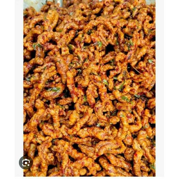 Keripik Usus Krispi / kripik usus 250 Gram / 250Gram usus Crispy bumbu Pedas daun jeruk mantap Kripi