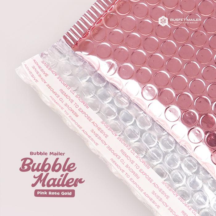 [] AMPLOP BUBBLE WRAP PINK ROSE GOLD RUSFET BUBBLE BAG MAILER PREMIUM