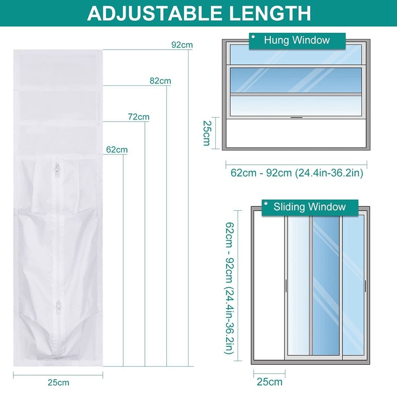 Portable Air Conditioner Parts-Air Conditioner Window Kit-Portable Ac Window Kit-Sliding Door Window