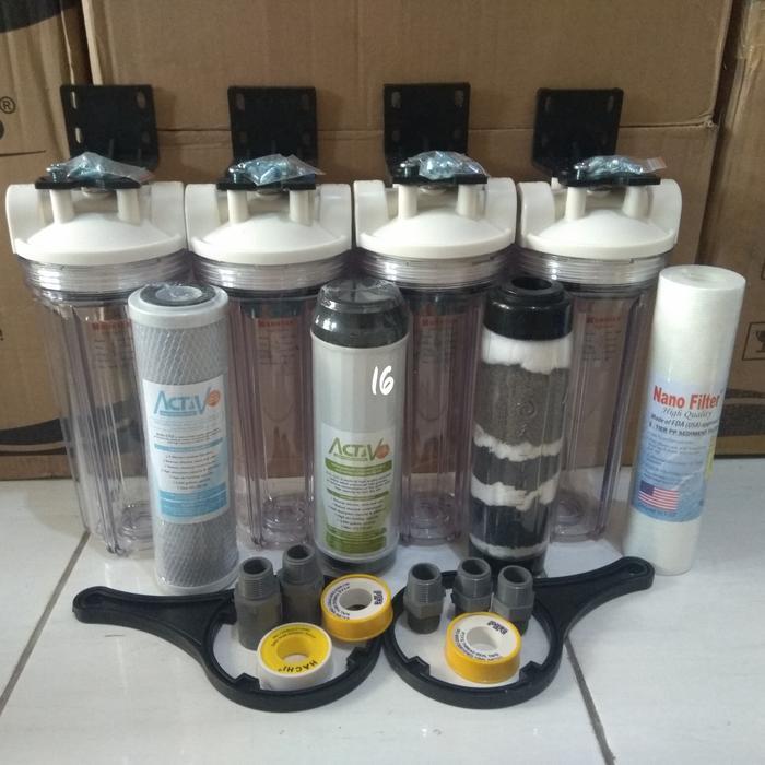 Paket 4 Tabung Housing Filter 10''Inch Water Filter