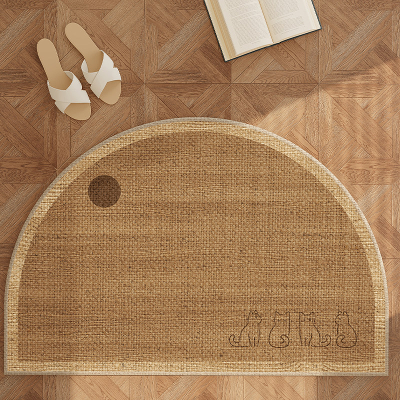 Half Round Jute Doormat Non Slip Welcome Mat for Front Door Indoor Outdoor Decorative Rug Eco