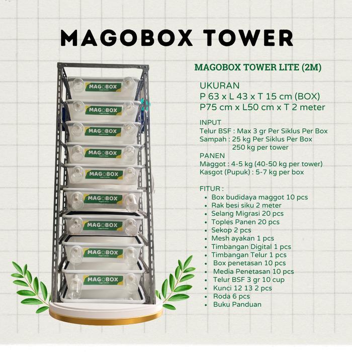 Magobox Tower Kandang Tower Paket Budidaya Maggot BSF skala komunal