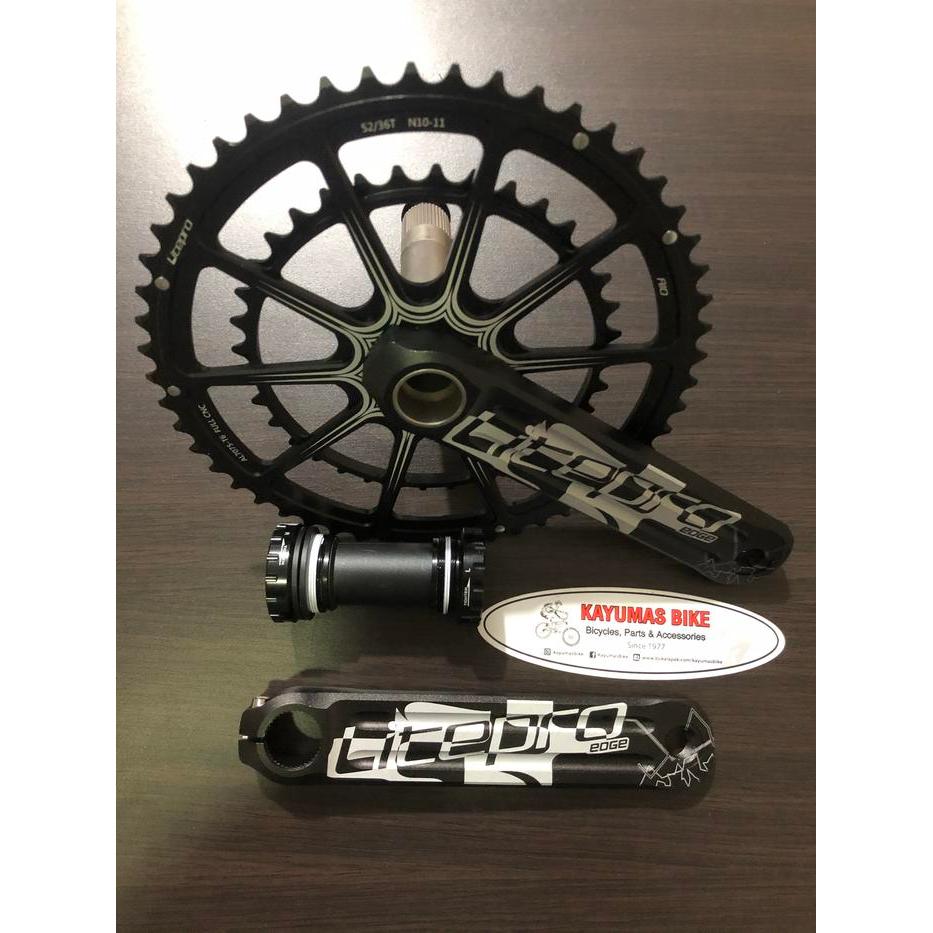 Pedalmaniaa- Crank Set Litepro Edge Aio 52 / 36T Hollowtech Ii Ht2