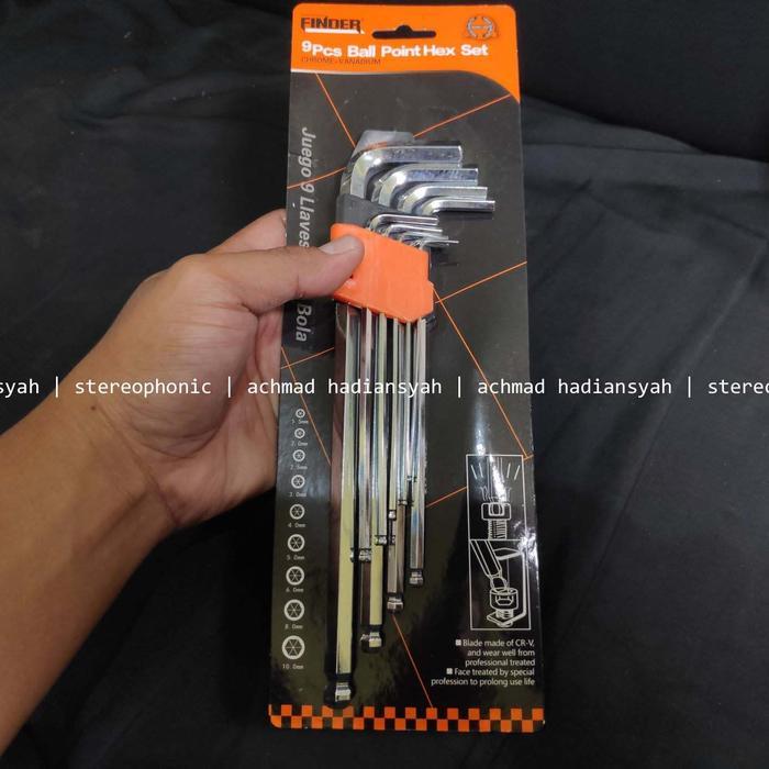 Ada Stok Kunci L 9Pcs HEXA FINDER Kunci L Set 9pcs FINDER FINDER HEX KEY 9