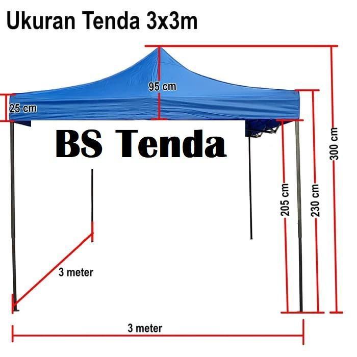 Tenda Lipat 3x3 M Tenda Bazar Tenda Pameran Tenda Ukuran 3 x 3 Parkir Portable Lipat Camping Outdoor