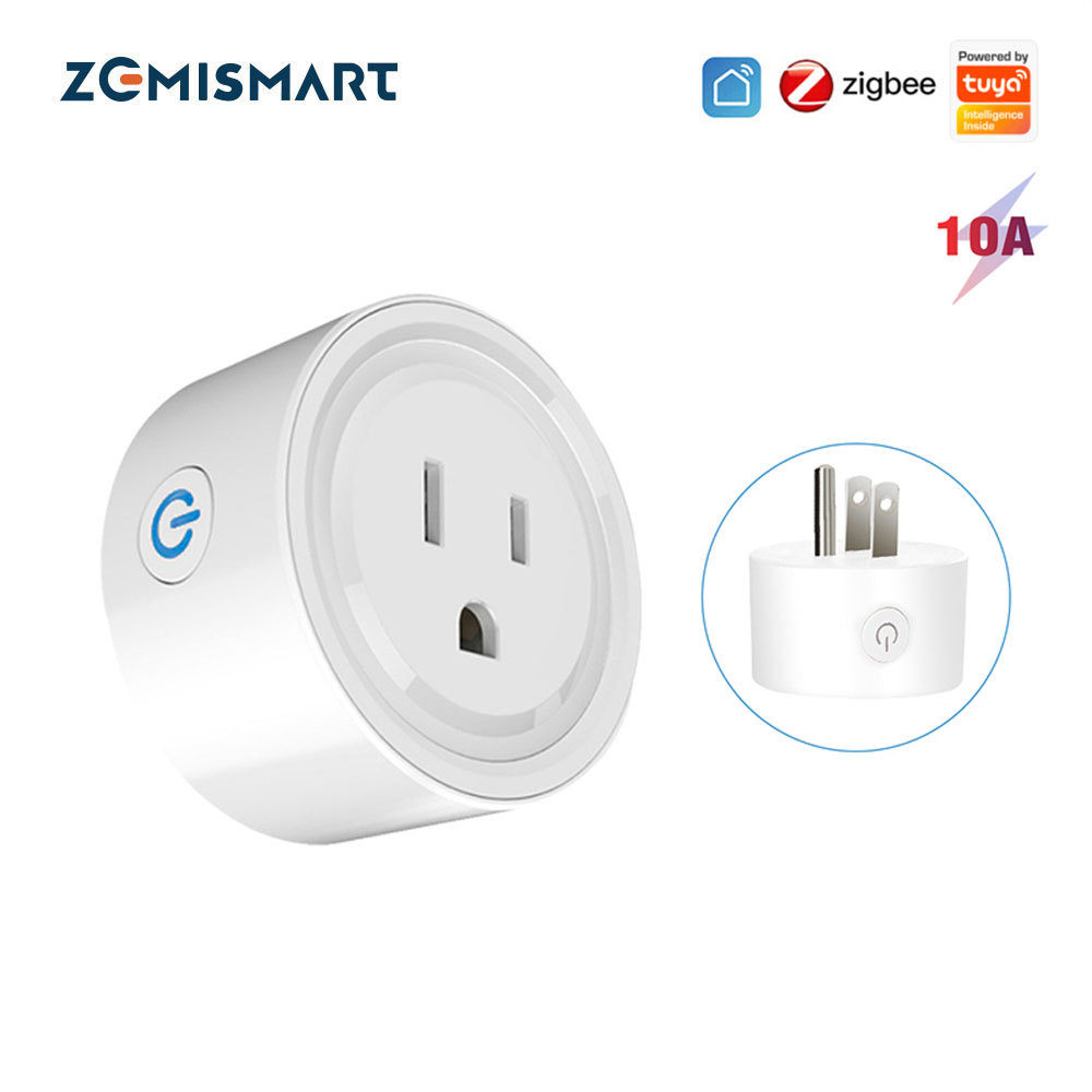 Zemismart Tuya Zigbee US Plug 10A Smart Socket Work with Homekit via