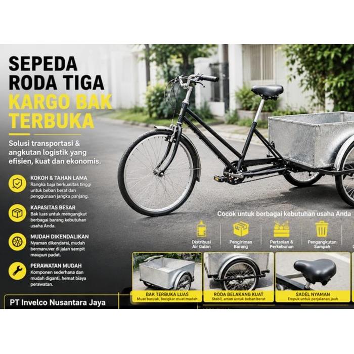 SEPEDA RODA TIGA DEWASA - CARGO BOX TERBUKA