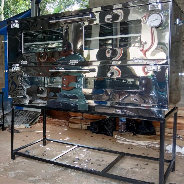 Oven Gas Lengkap,Paket Oven Antikarat/Oven Gas Stainles Ukuran 120 x 55 | Open Gas + Roda + PACKING 