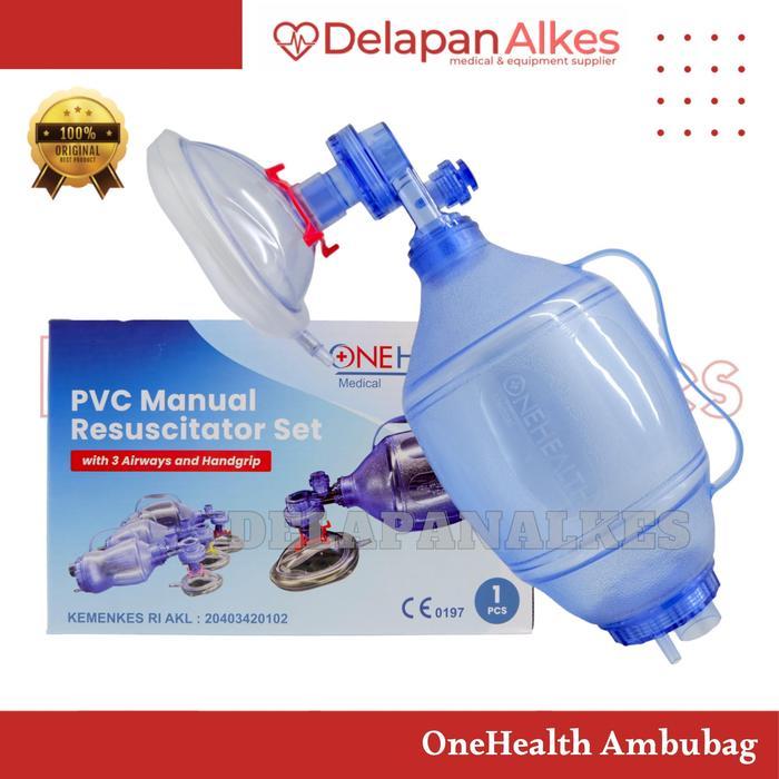 OneHealth Ambubag PVC Manual Resuscitator Set Dewasa Anak Bayi Amubag Pompa Alat Bantu Pernapasan