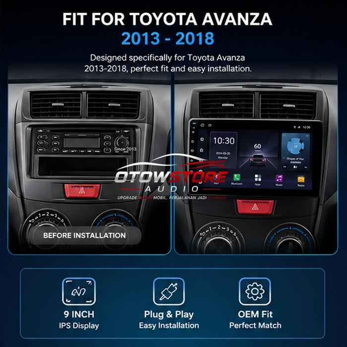 READY Head Unit Android Avanza, Xenia, Veloz 2013 - 2018 9 inch DSP Carplay GPS NETFLIX RAM 2 , 4 ,