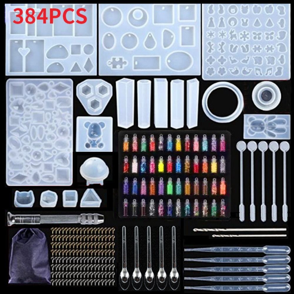 Bear Casting Mold Epoxy Resin Mold Kits Clear Epoxy Resin Glitter Sequins Epoxy Resin Molds Kit 1:1