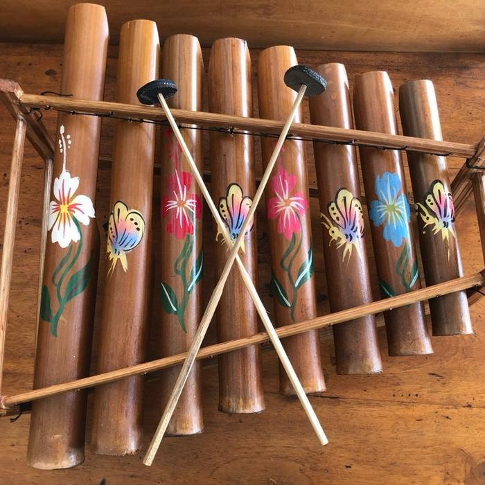 Rindik Bali - Rindik bambu - Rindik bambu isi 8 - Alat musik tradisional - Rindik mainan anak