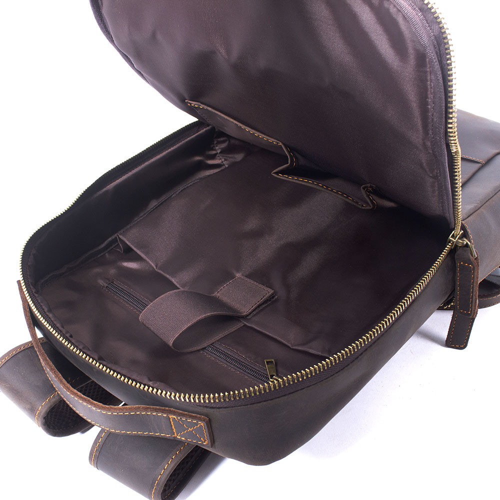 Vintage Crazy Horse Genuine Leather Backpack Men Backpack Laptop Leather Daily Bagpack Male Rucksack
