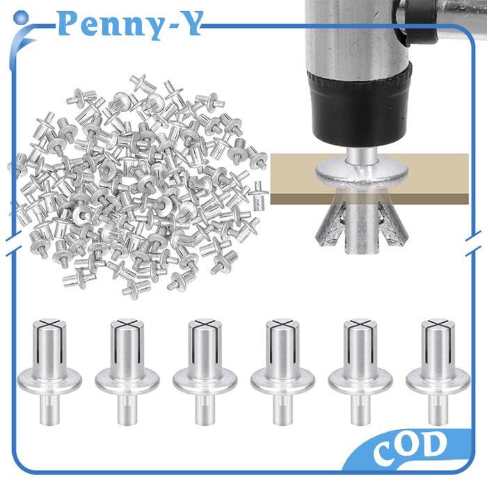 ISI 50 PAKU RIVET PALU ALUMINIUM FLAT ROUND DRIVE HUMMER RIVET 5X7MM READY STOCK
