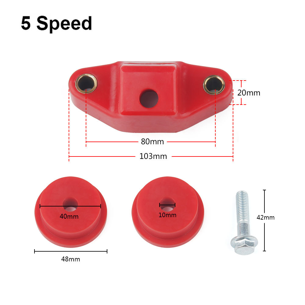 Polyurethane Manual Shifter Bushing Kit 5/6-Speed for Subaru Impreza WRX STI Red