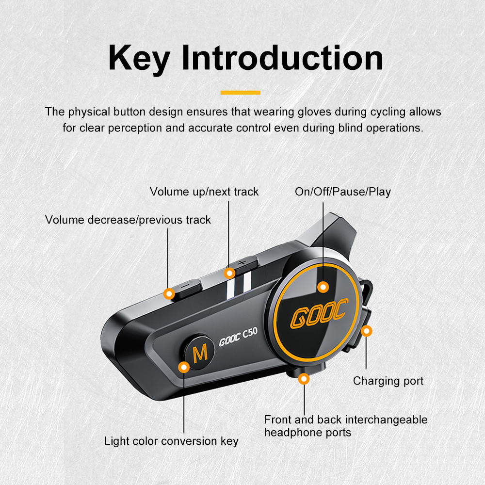 12x Bluetooth Motorcycle Intercom Helmet Headset BT5.3 Wireless Interphone Waterproof 300m