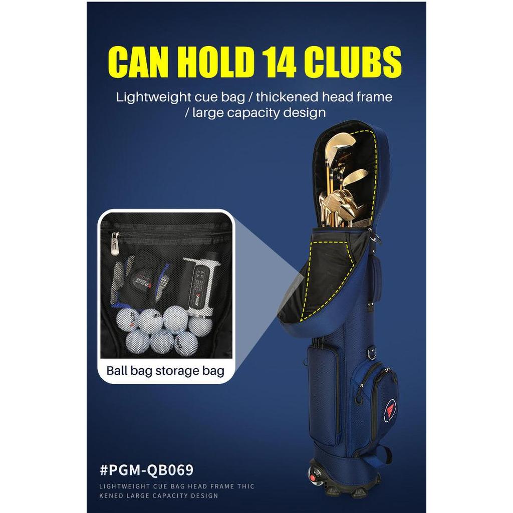 PGM Tas Golf Travel Roda Compact Wheeled Golf Bag Lightweight Portable Tas Stik Golf