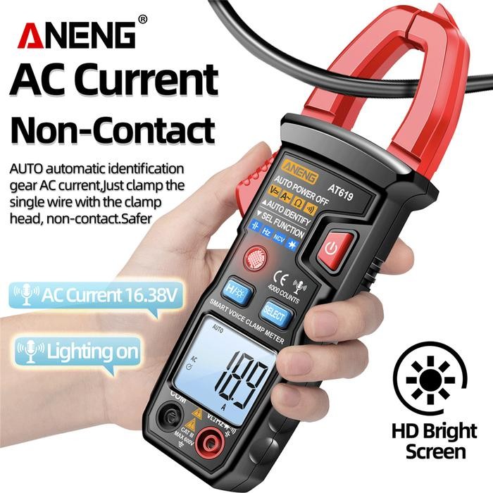 Aneng AT619 Digital Voice Broadcast Multimeter Clamp AC Clamp Meter