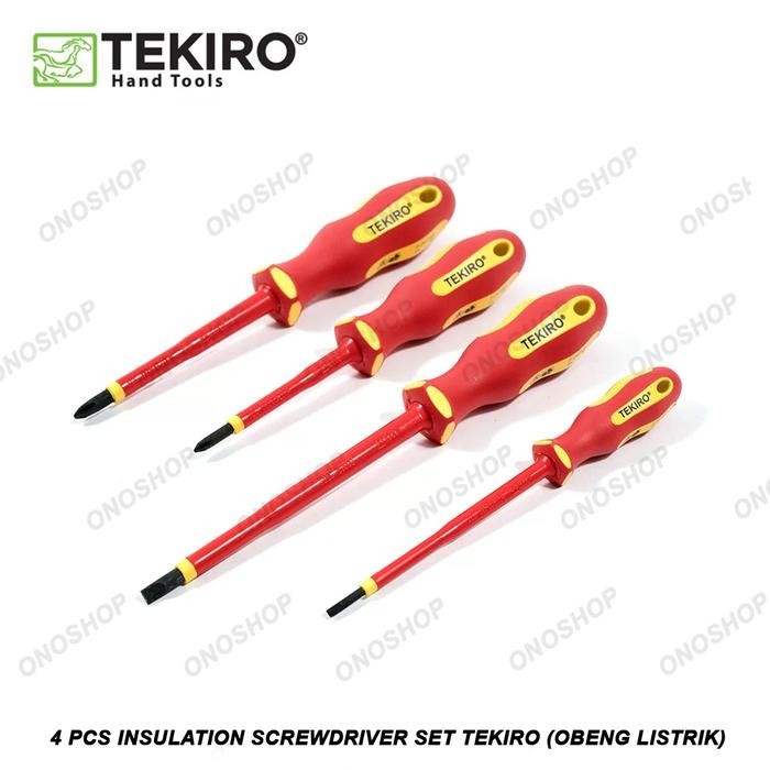Paling Baik 4 Pcs Insulation Screwdriver Set Tekiro (Obeng Listrik) Terlariss 