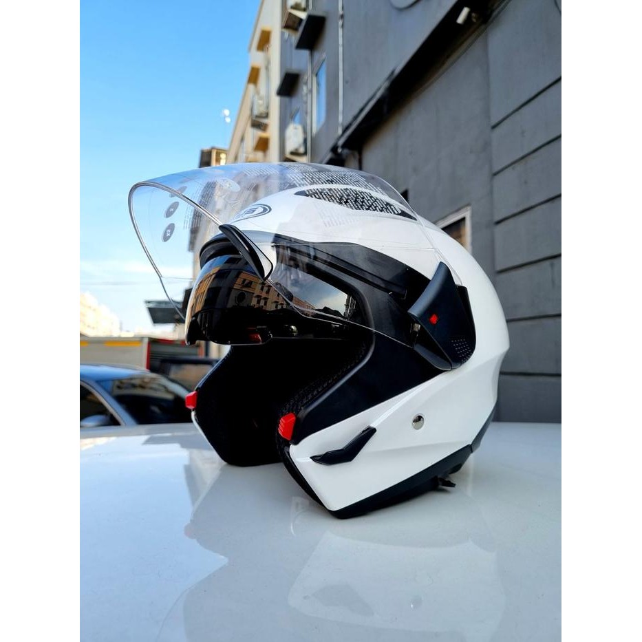 Zeus 611C White Modular Helmet