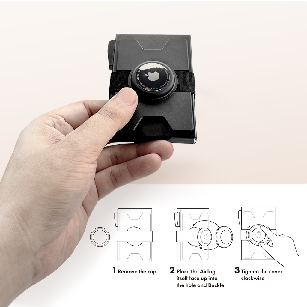 Smart Airtag Wallet Men: Metal Wallet with Airtag Holder - AirTag Wallet for Men Airtag, Slim