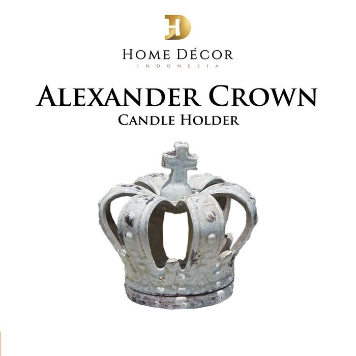 Alexander Crown Candle Holder - Pajangan untuk Penambah Hiasan Dekorasi Meja - Alexander Crown