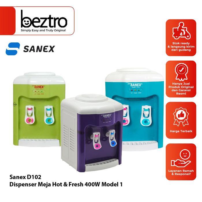 Sanex Water Dispenser D-102 D102 - Dispenser Meja Hot & Fresh 400W Model Original New Arrival Baru