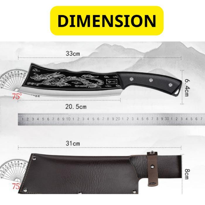 Pisau Jepang Satos Dragon Pisau Premium Pisau Daging Asli Pisau Daging Tulang Pisau Pemotong Daging