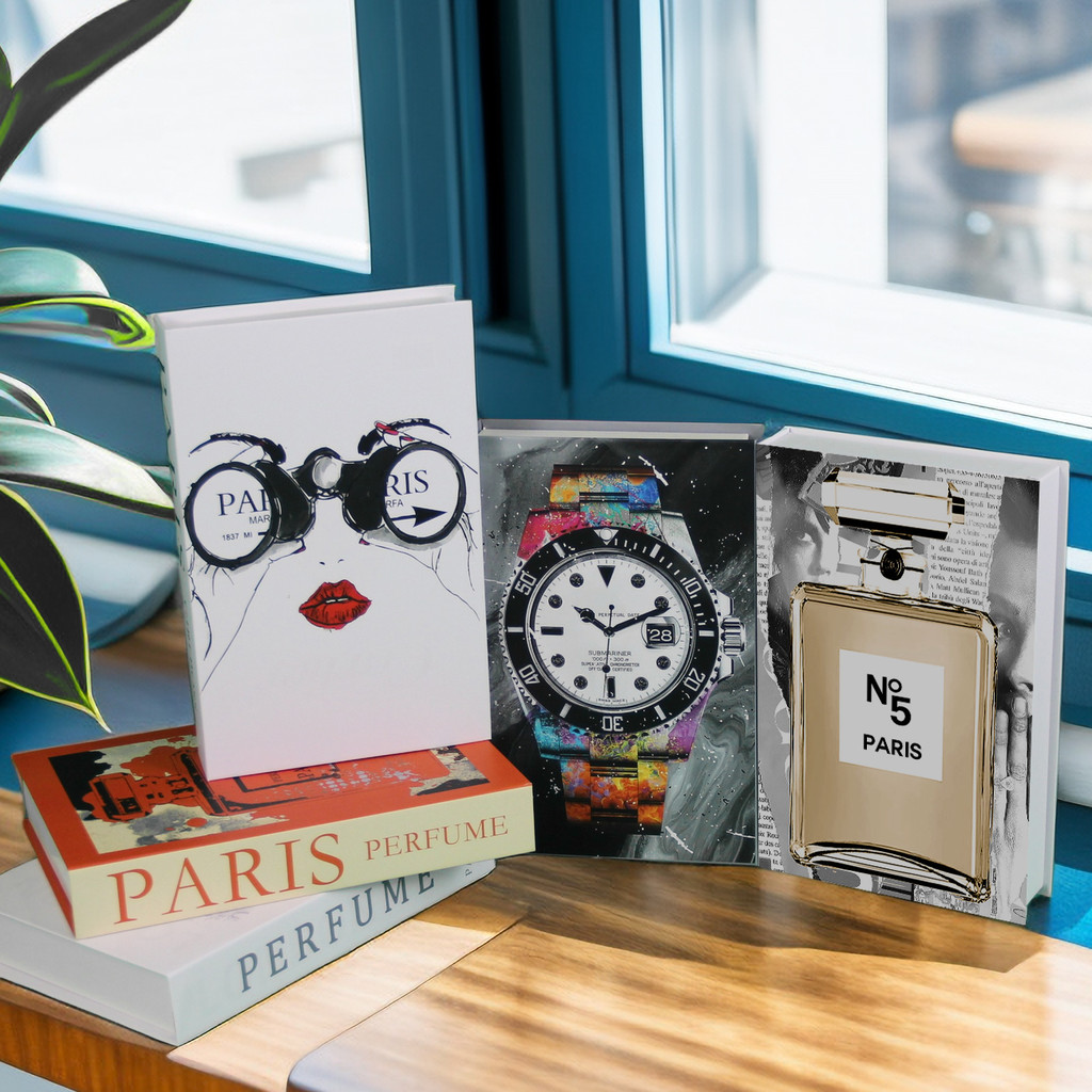 Fake Books Coffee Table Decoration Luxury Perfume Brand Fashion Girl Paris London New York Decorativ