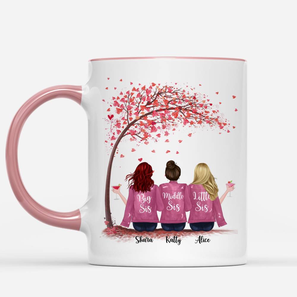Personalized Mug Colorful Life is better with Sisters Love Tree Up to 6 Coffee Cup RR2084