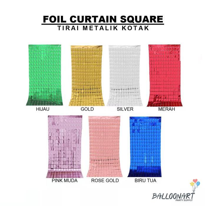 Square Foil Curtain/Tirai Foil Kotak/Tirai Ulang Tahun/Curtain Birthday