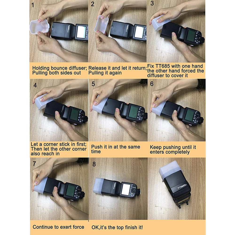 Flash Diffuser Dome Bounce Fit Godox V860II V850II TT685 TT600 Flash Speedlight for Sony Nikon Canon