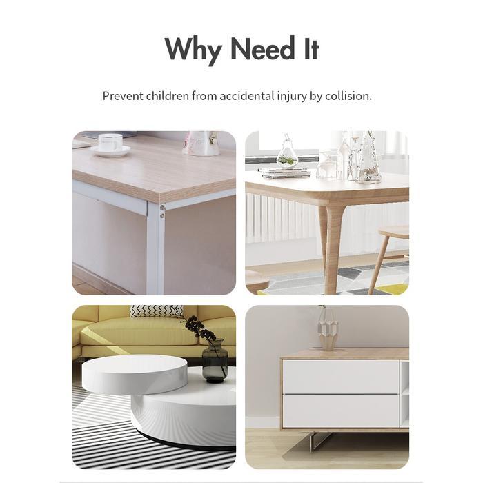 Pelindung Sudut Ujung Meja Karet Silikon Siku L Anak Aman Transparan Busa Tempel Kursi Bayi