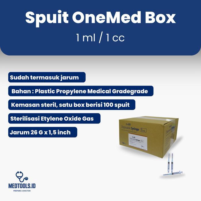 Spuit 1cc,3cc,5cc Onemed Jarum Suntik/Per Box Isi 100pcs