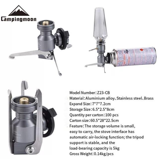 CAMPINGMOON ALUMINIUM ALLOY GAS STOVE ADAPTER 3 LEG Z23-CB